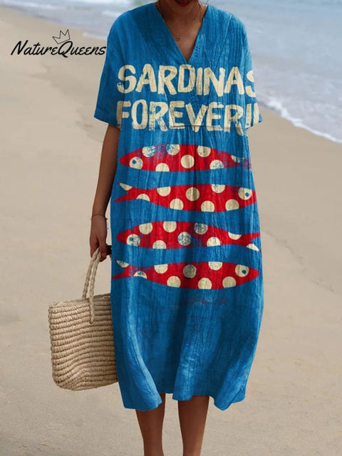 Women's  Fish  Art Print  Casual Dress