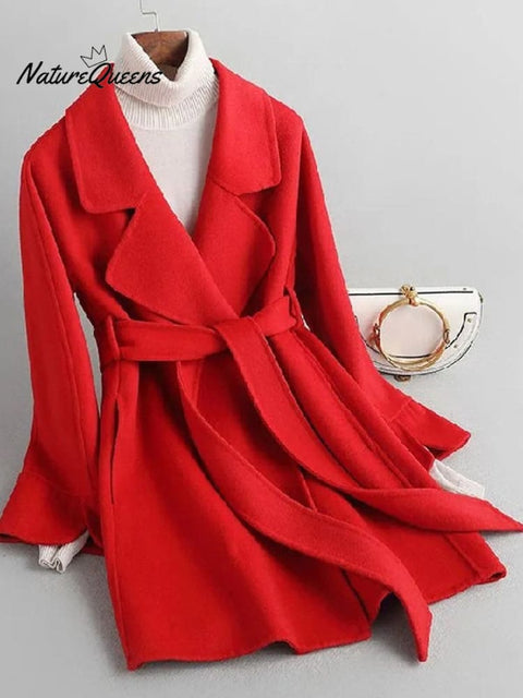 Women's Cashmere Waist Tie Jacket