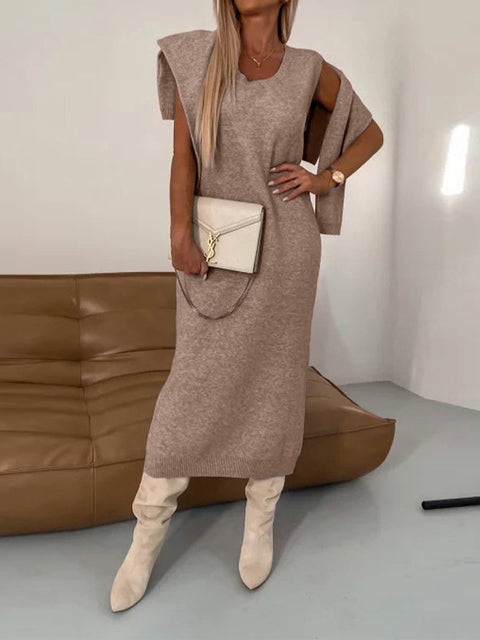 Women's Knitted Hip Skirt Two-piece Set