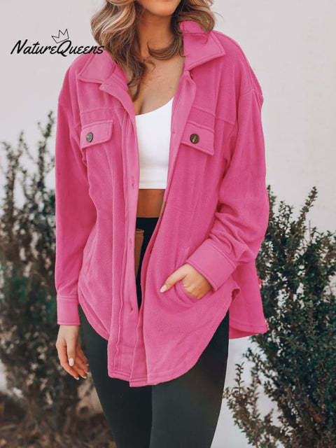 Women's Fashion Long Sleeve Single Breasted Cardigan Woolen Jacket