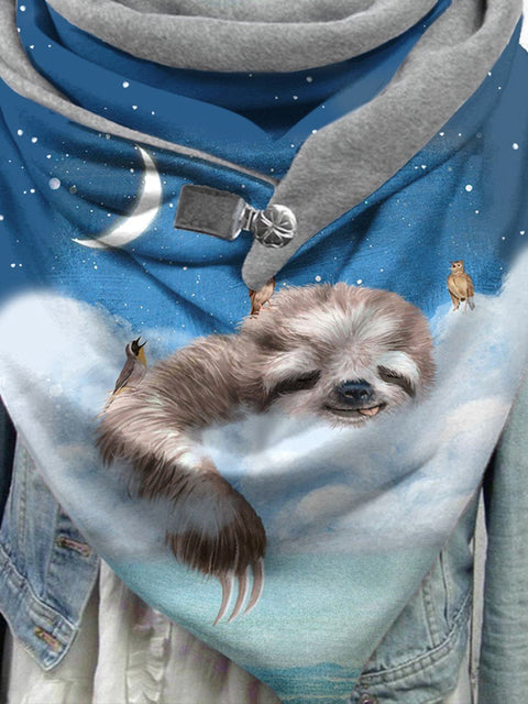 Cloud Sloth Casual Print Scarf