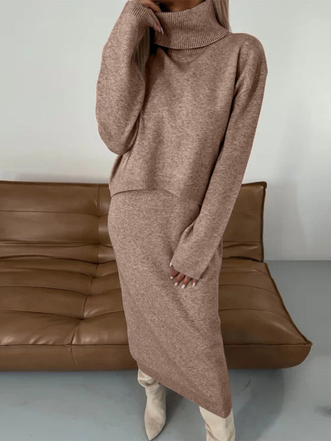 Women's Knitted Hip Skirt Two-piece Set