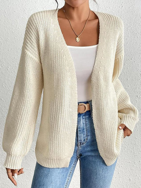 Women's Long Sleeve Casual Chunky Knit Cardigan Jacket