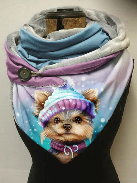 Cute Dog Casual Print Scarf