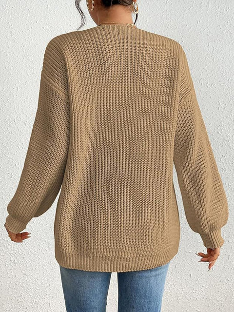 Women's Long Sleeve Casual Chunky Knit Cardigan Jacket