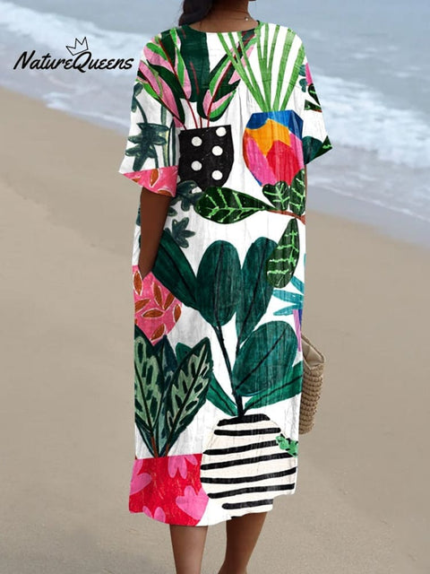 Women's  Flower  Art Print  Casual Dress