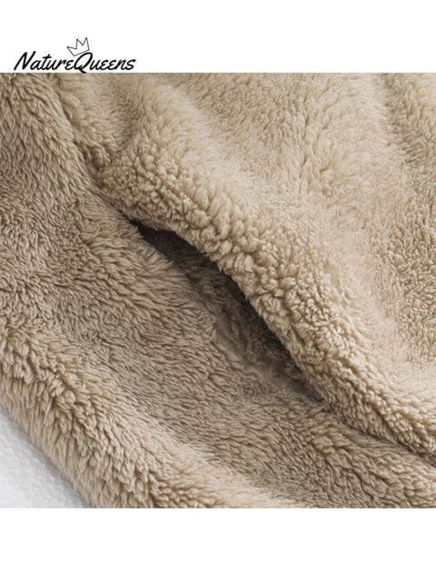 Women's Autumn and Winter Long Velvet Polar Fleece Zipper Jacket Warm Double-Sided Coral Fleece Fleece Jacket