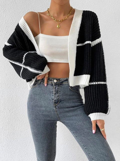 Women's Autumn Buttonless Navel Knit Cardigan Jacket