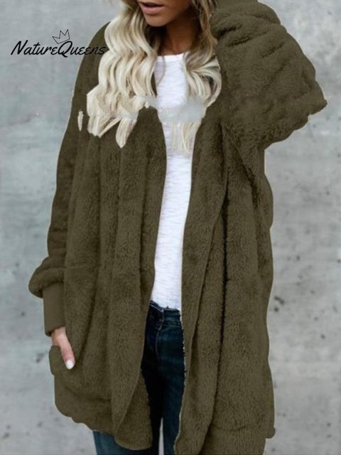 Autumn and Winter Warm Top Medium Long Coat
