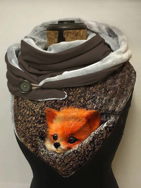 Women's Winter Cute Fox Fashion Shawl Scarf