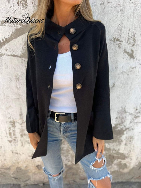 Women's Casual Lapel Neck Cardigan Knit Jacket