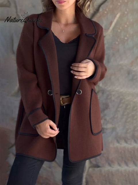 Women's Temperament Blazer Collar Double-sided Woolen Jacket