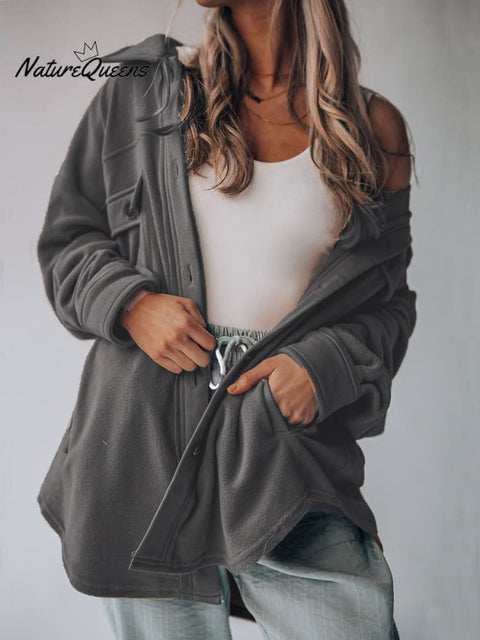 Women's Fashion Long Sleeve Single Breasted Cardigan Woolen Jacket