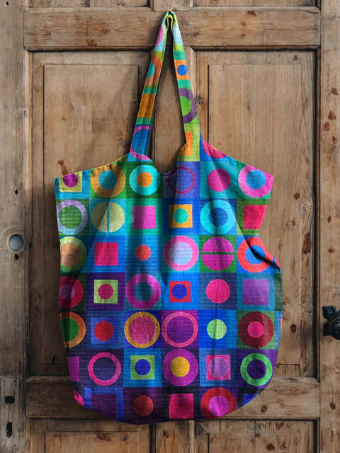 Retro Abstraction Linen Tote Bag