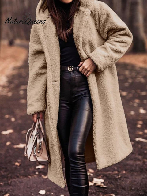 Autumn and Winter Long Long-sleeved Woolen Coat for Women