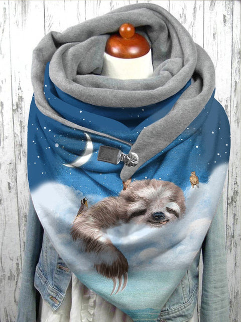 Cloud Sloth Casual Print Scarf
