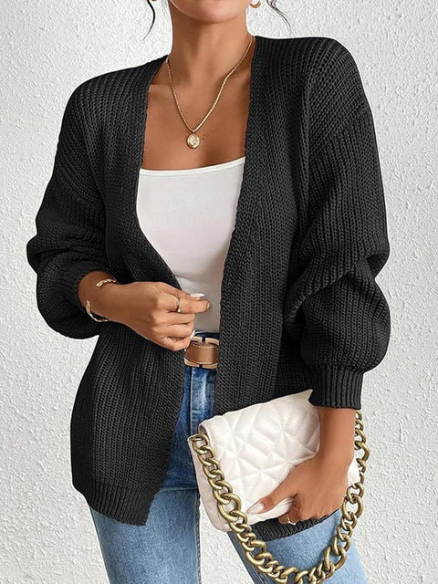 Women's Long Sleeve Casual Chunky Knit Cardigan Jacket