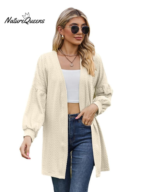 Solid Color Loose Cardigan Top Women's Knitted Jacket