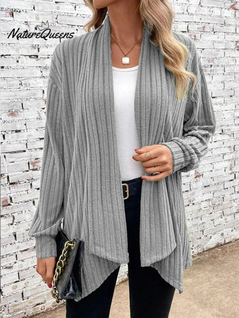 Women's Autumn and Winter Long Sleeve Solid Color Cardigan Jacket