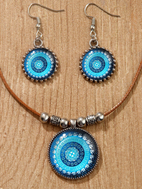 Groovy Ethnic Style Necklace and Earrings Set