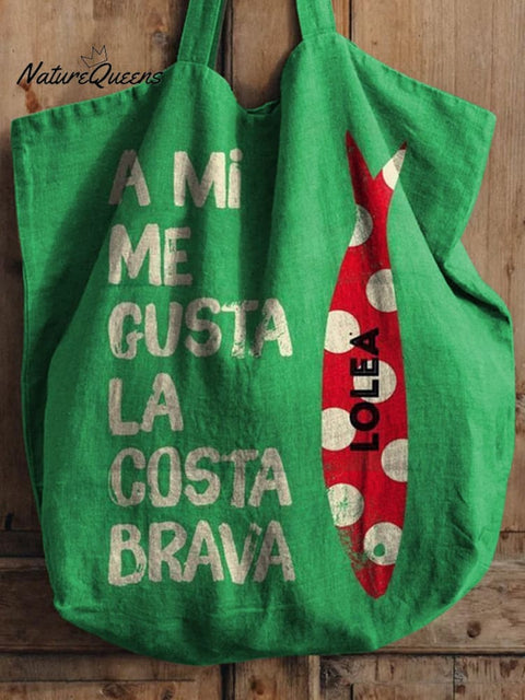 Sardine Fish Art Printed Linen Tote Bag