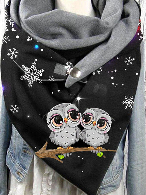 Owl Print Casual Scarf and Shawl