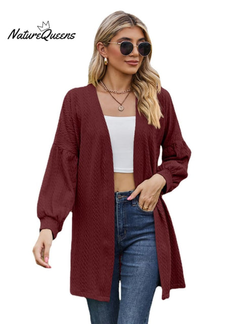Solid Color Loose Cardigan Top Women's Knitted Jacket