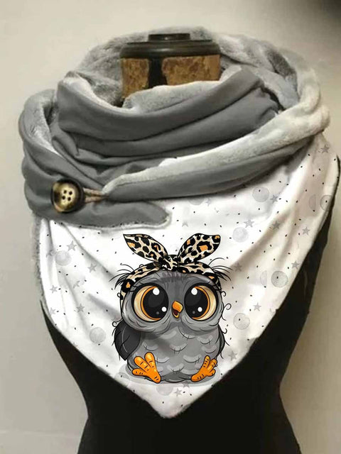 Women's Owl Art Casual Wrap Scarf