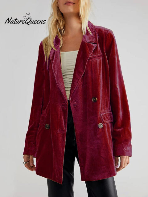 Women's Velvet Blazer Jacket