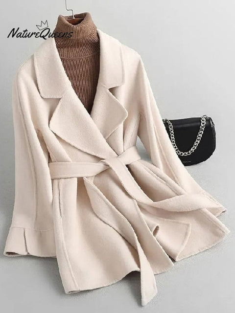 Women's Cashmere Waist Tie Jacket