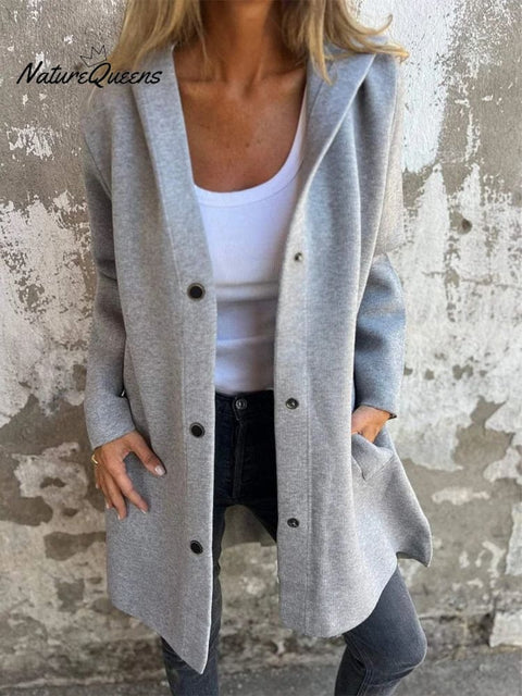 Autumn Solid Color Casual Single-breasted Hooded Jacket Jacket