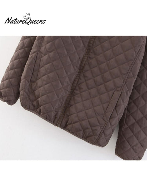 Velvet and Thickened Rhombus Loose Cotton Jacket