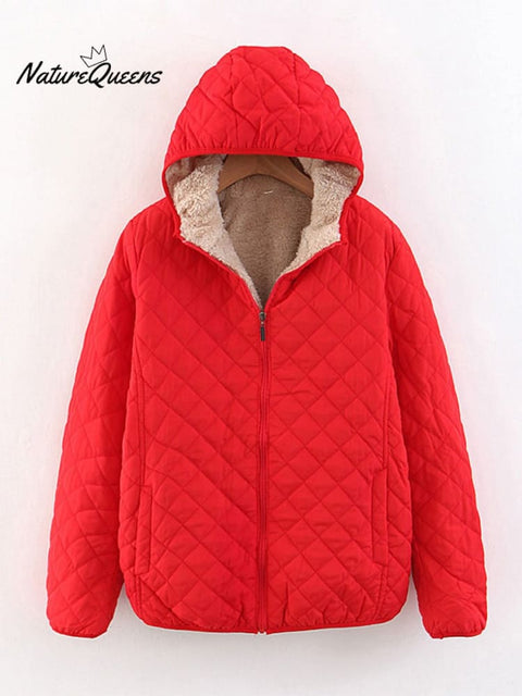 Velvet and Thickened Rhombus Loose Cotton Jacket