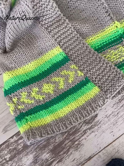 Aztec Knitted Long Sweater Coat