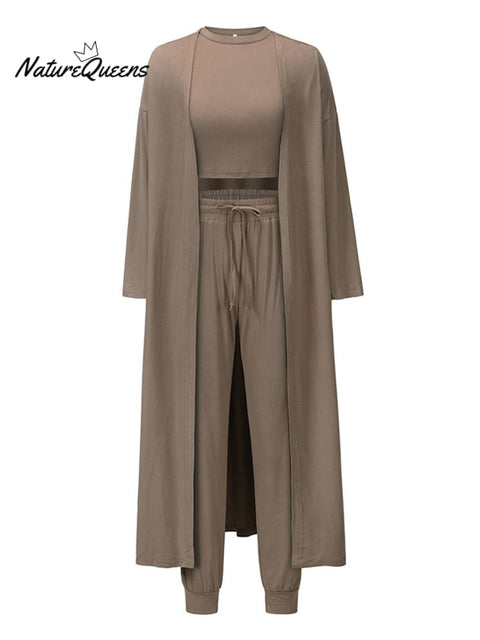 Women's Fall Knit Exercise Set Outfit