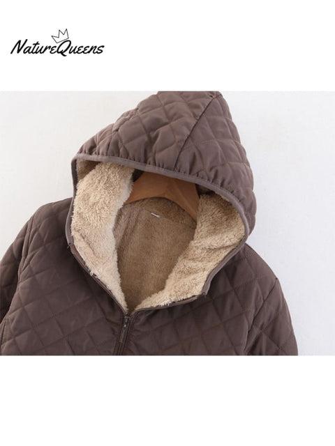 Velvet and Thickened Rhombus Loose Cotton Jacket