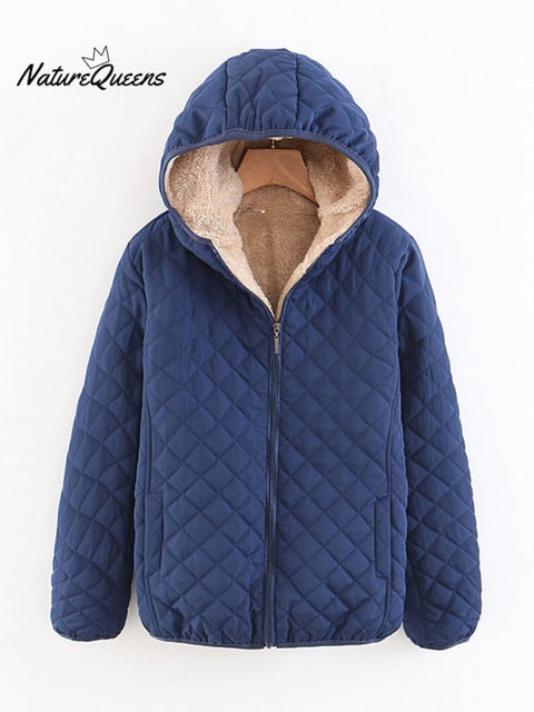 Velvet and Thickened Rhombus Loose Cotton Jacket