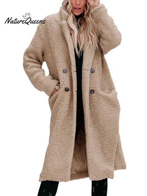 Autumn and Winter Warm Coat Long Sleeve Lapel Women's Coat
