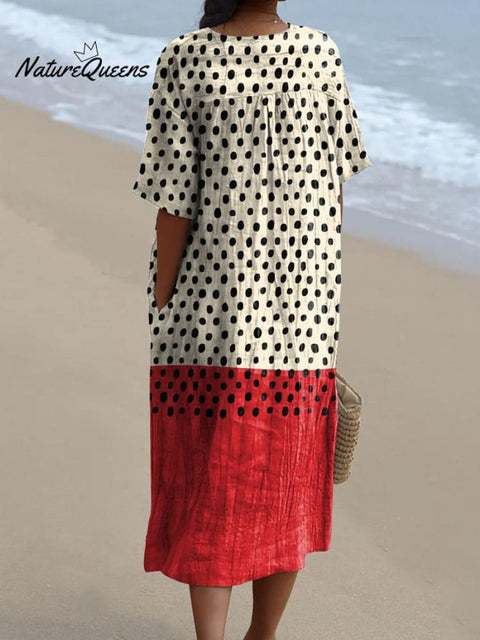 Abstract Dot Art Printed Women's Flowy Dress