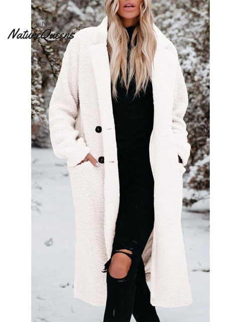 Autumn and Winter Warm Coat Long Sleeve Lapel Women's Coat