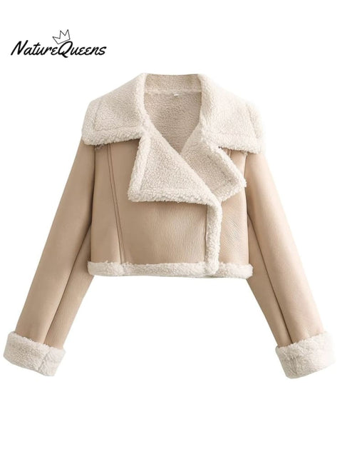 Fur All-in-one Short Street Girl Motorcycle Jacket