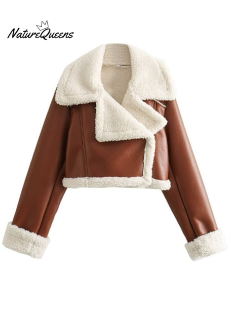 Fur All-in-one Short Street Girl Motorcycle Jacket