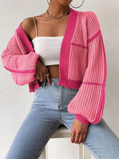 Women's Autumn Buttonless Navel Knit Cardigan Jacket