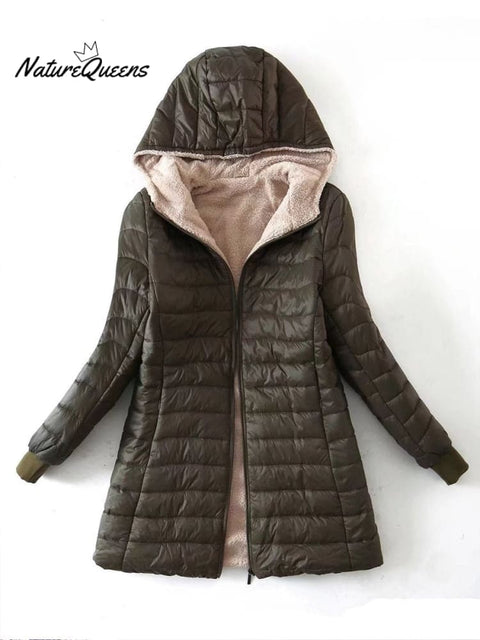 Mid-length Thickened Hooded Loose Jacket