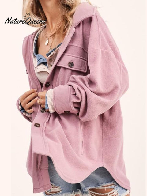 Women's Fashion Long Sleeve Single Breasted Cardigan Woolen Jacket