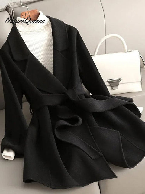 Women's Cashmere Waist Tie Jacket