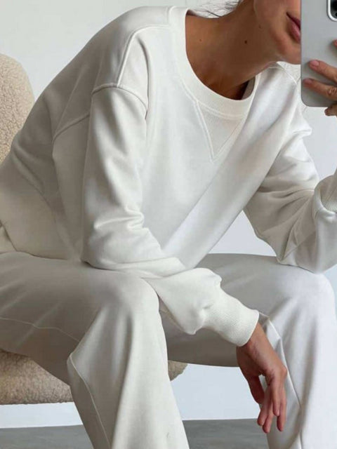 Solid Color Casual Long Sleeve Suit