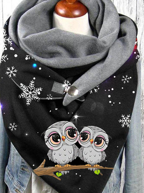 Owl Print Casual Scarf and Shawl