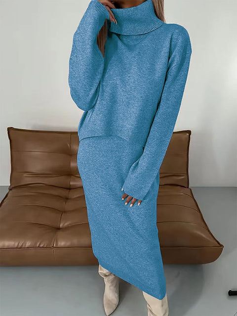 Women's Knitted Hip Skirt Two-piece Set