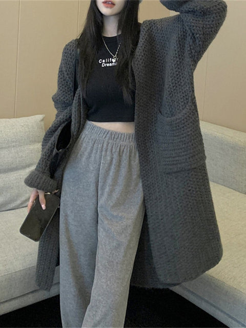 Women's Long Sleeve Knit Cardigan Jacket